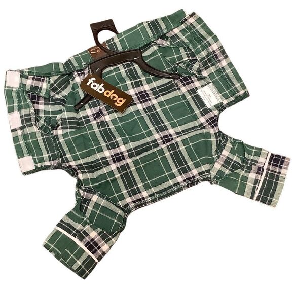 🎈Green Plaid Flannel Dog Pajamas - Picture 10 of 10